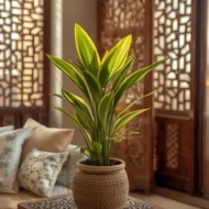 Air-purifying Dracaena Lemon Lime indoor plant adding freshness and energy to Qatar interiors