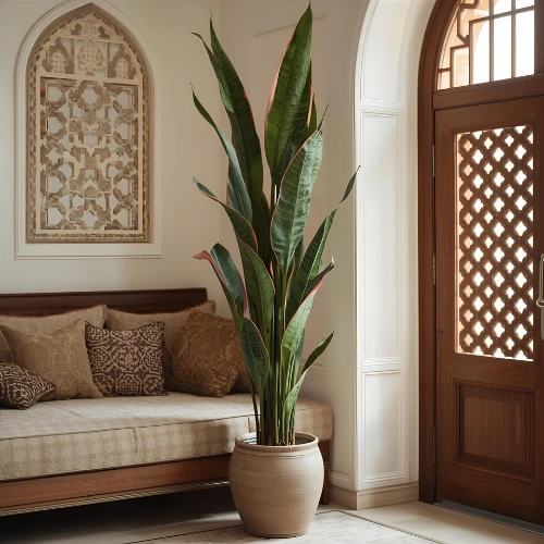 Dracaena Marginata 3pp indoor evergreen plant with long green leaves and red edges in Qatar home décor